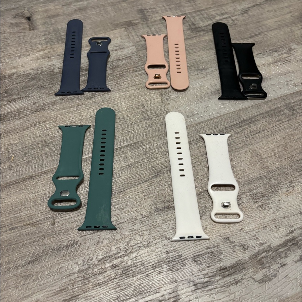 Apple Watch Bands - Black, White, Pink, Green, Blue